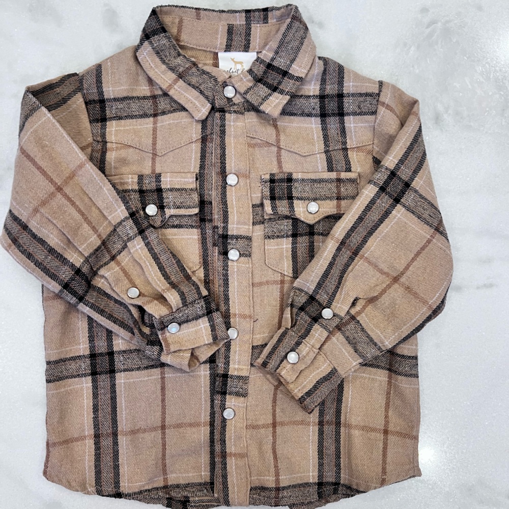 Boys pearl snap flannel